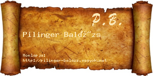 Pilinger Balázs névjegykártya